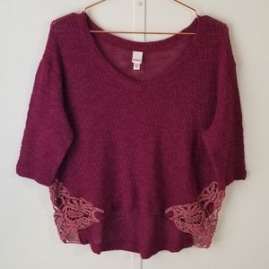 Bongo Slouchy Lace Sweater